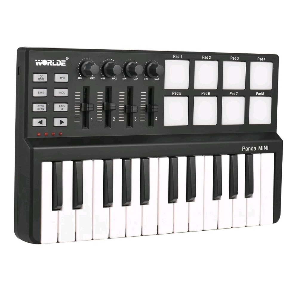 Worlde Panda Mini 25-Key USB Keyboard and Drum Pad MIDI Controller