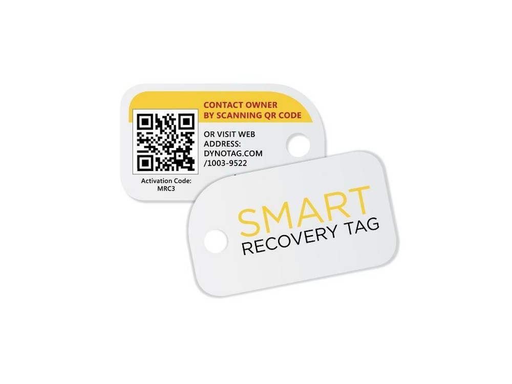 Dynotag Mini Tags - 3 Identical Tags for Gear (Classic White)