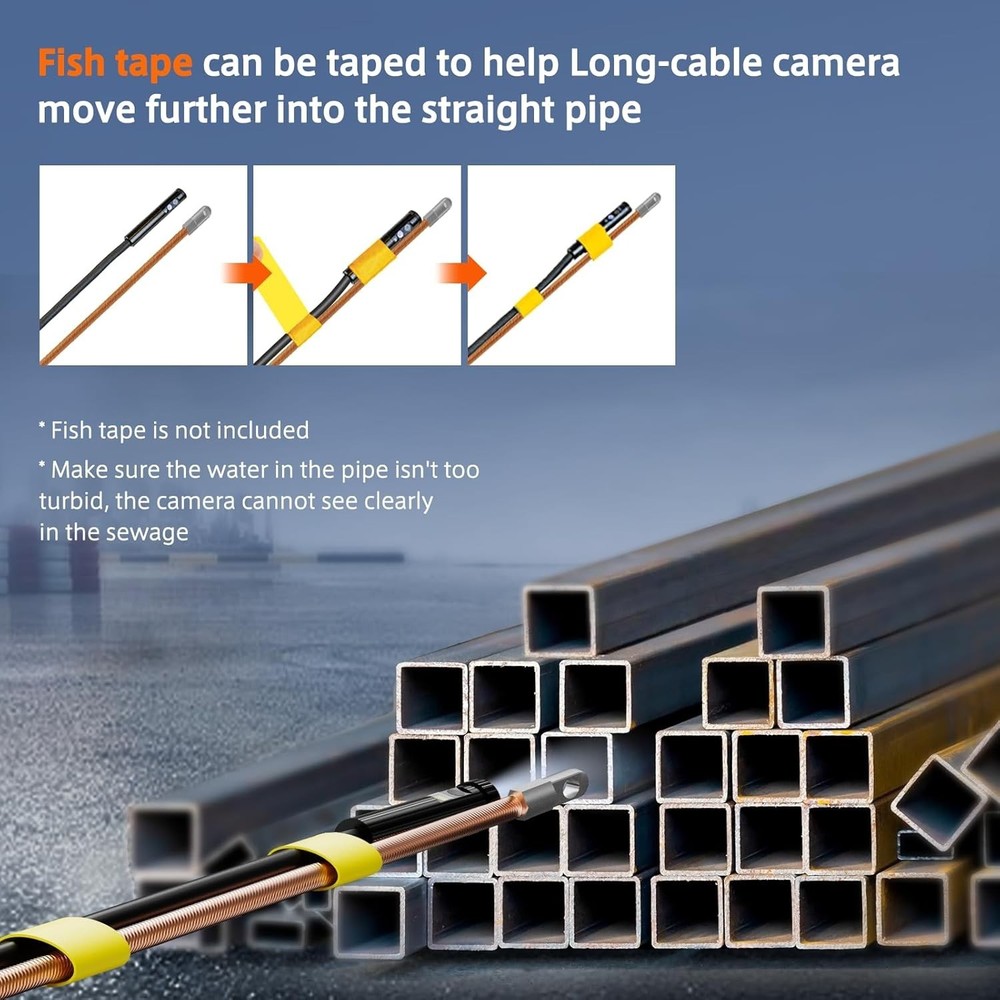 High-Performance 1080P Inspection Camera - 16.5FT Cable & Built-in LED Lights