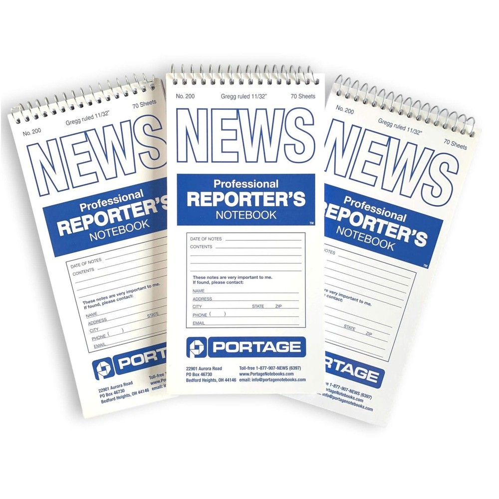 Reporters Notebook – Top Bound Spiral Pocket Notepad, Steno Note Book, Perfec...