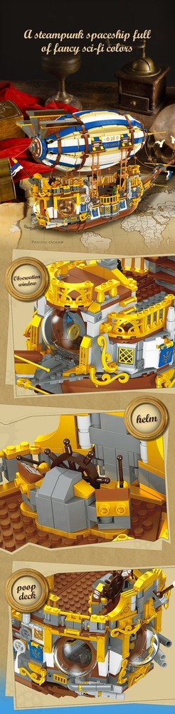 Steampunk airship Building Block Set