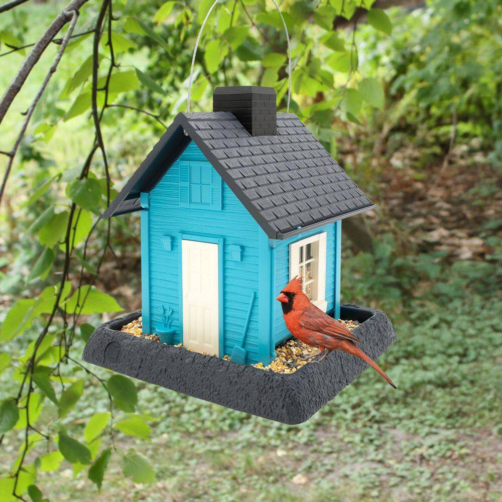 Fiesta Blue Cottage Plastic Birdfeeder