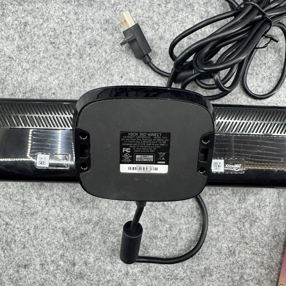 Microsoft 1414 Xbox 360 Kinect Sensor Bar - Black With 2 Kinect Games