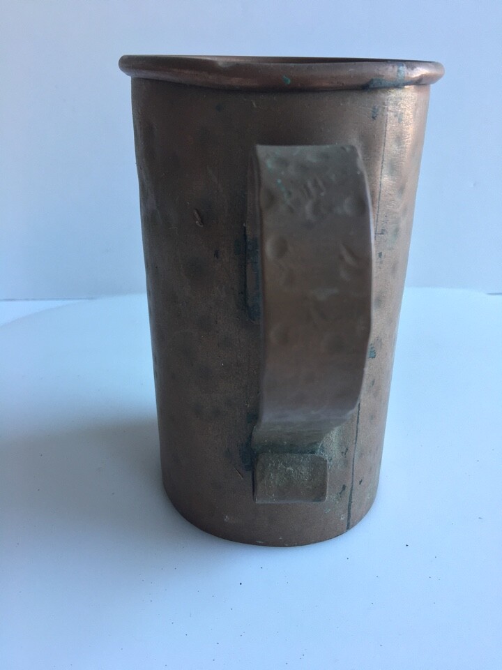 ARTS & CRAFTS ERA SOLID COPPER LARGE MUG