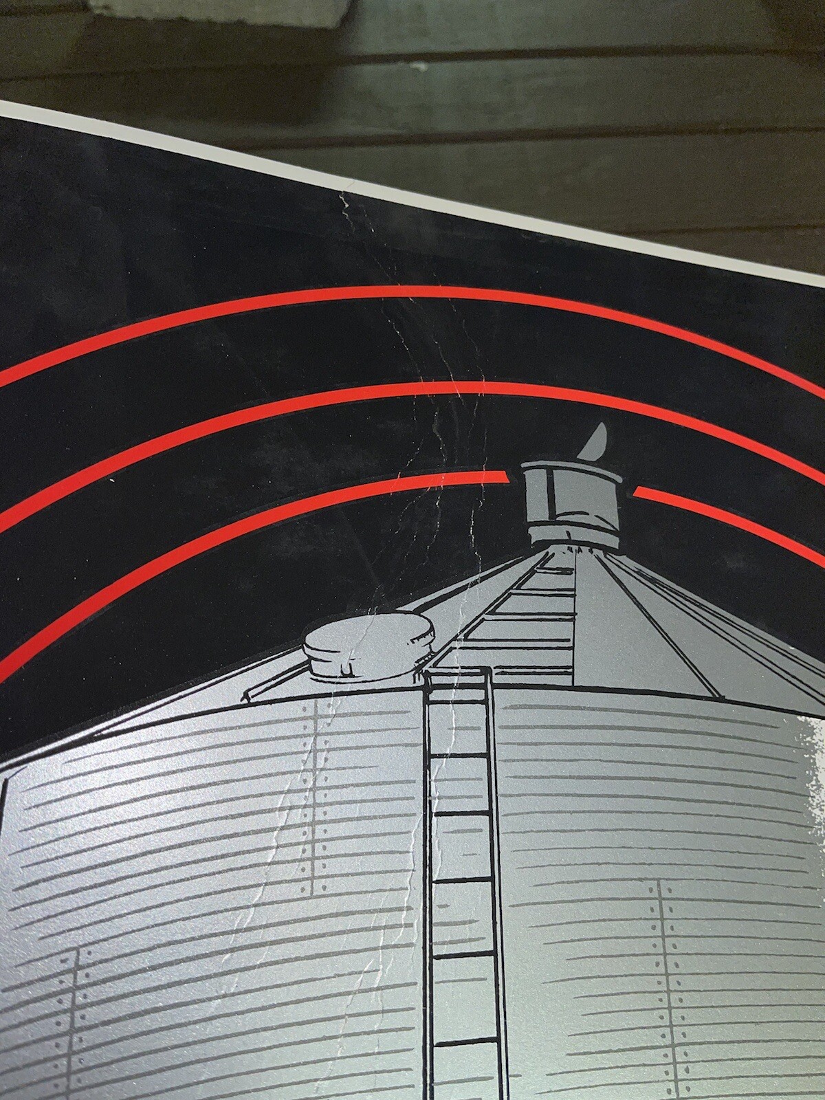 Vintage Circle Steel Grain Bin Dealer Cardboard Sign Oakland ILL MD&M Supply