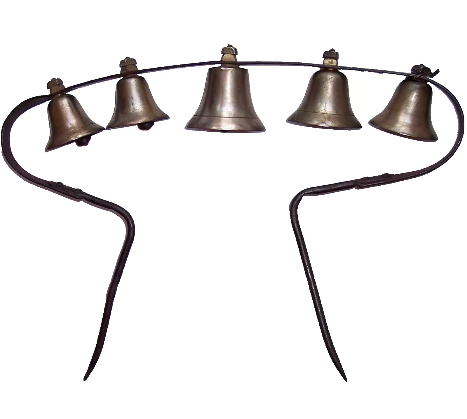 Antique Shaft Sleigh Four Bells Horse Driving Harness Carriage #9