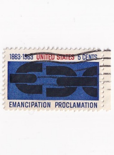 STAMP US SCOTT 1233 "Emancipation Proclam." 5 CENT 1963 USED WAVE CANCEL - C