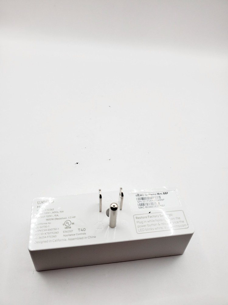 Wemo Mini F7C063 WiFi Smart Plug