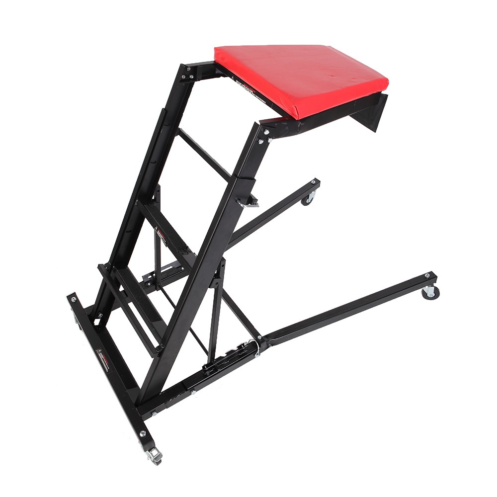 Adjustable Height Foldable Creeper for Automotive Workshop - Black