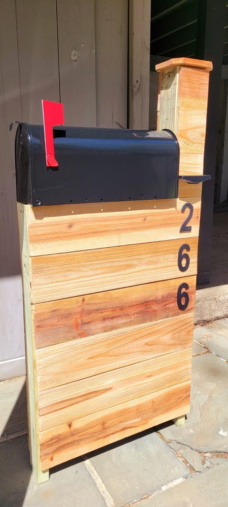 Rustic Cedar Mailbox Post, Handmade- FREE SHIPPING