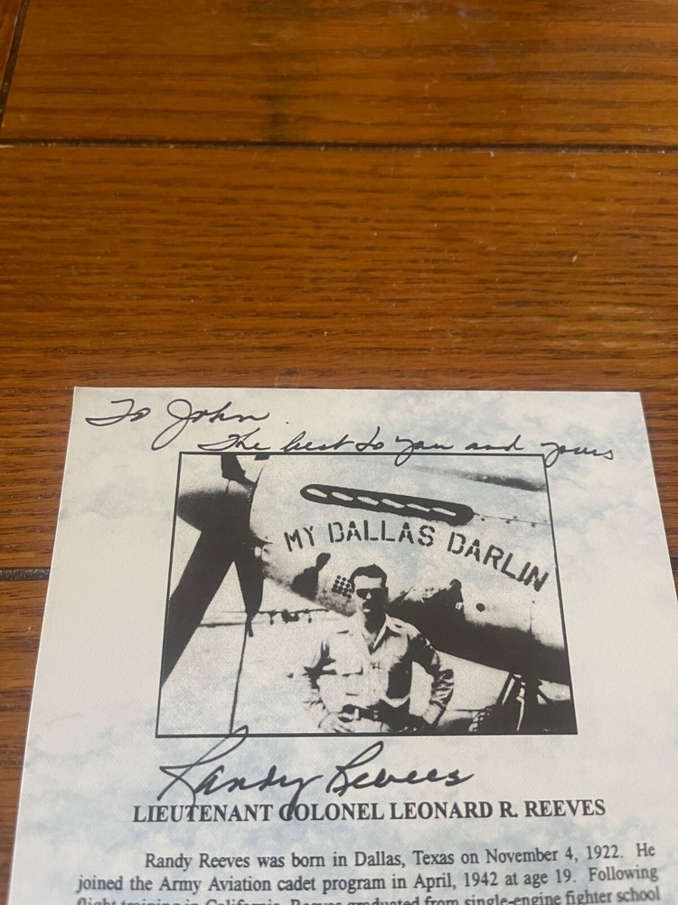 Vintage Cavanaugh Flight Museum Program Signed LT COLONEL LEONARD REEVES