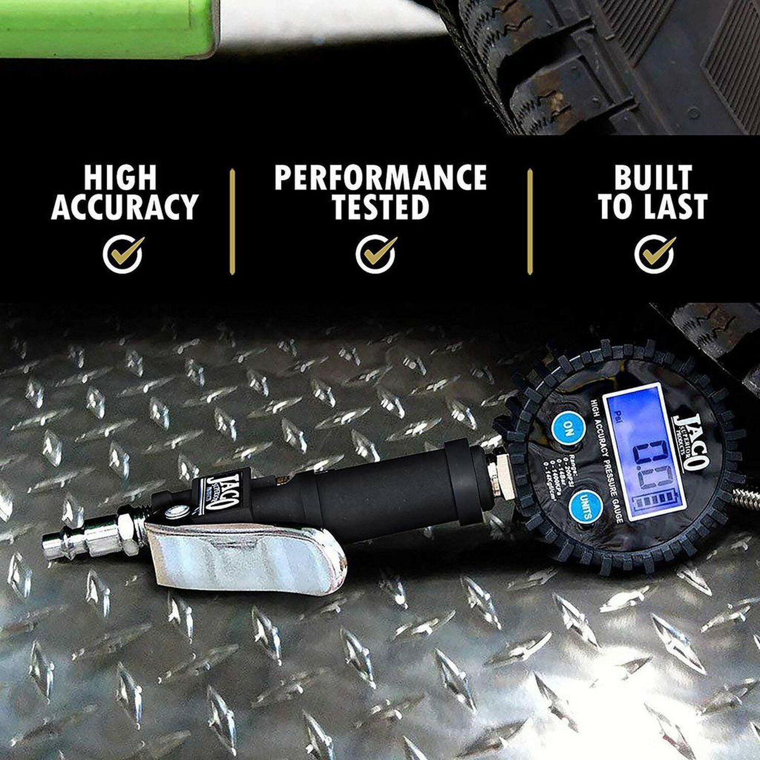 JACO FlowPro Digital Tire Inflator Gauge - 200 PSI