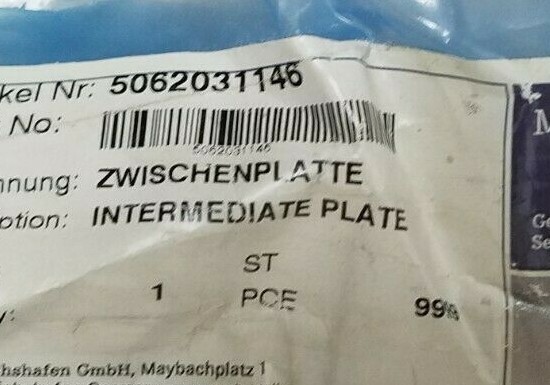MTU 5062031146, Intermediate Plate