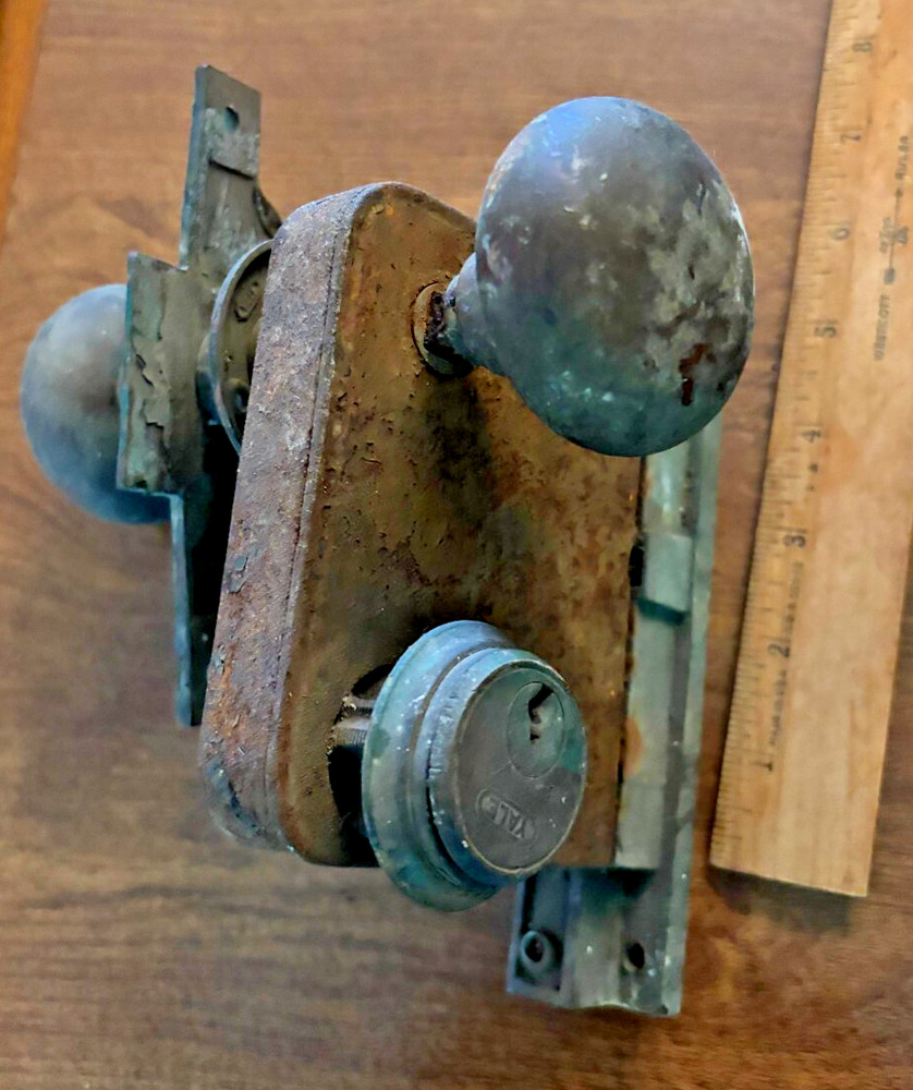 five mortise locks with accessory hardware 1930's? 20 pounds Corbin & Yale
