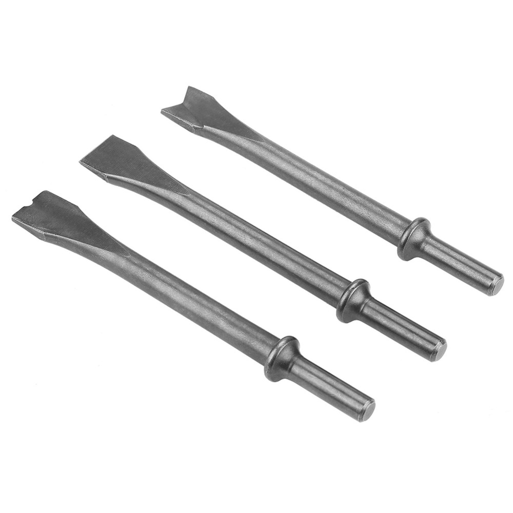 3pcs Air Hammer Chisel Set Extra Long Round Shank Pneumatic Hammer Bit Set❀