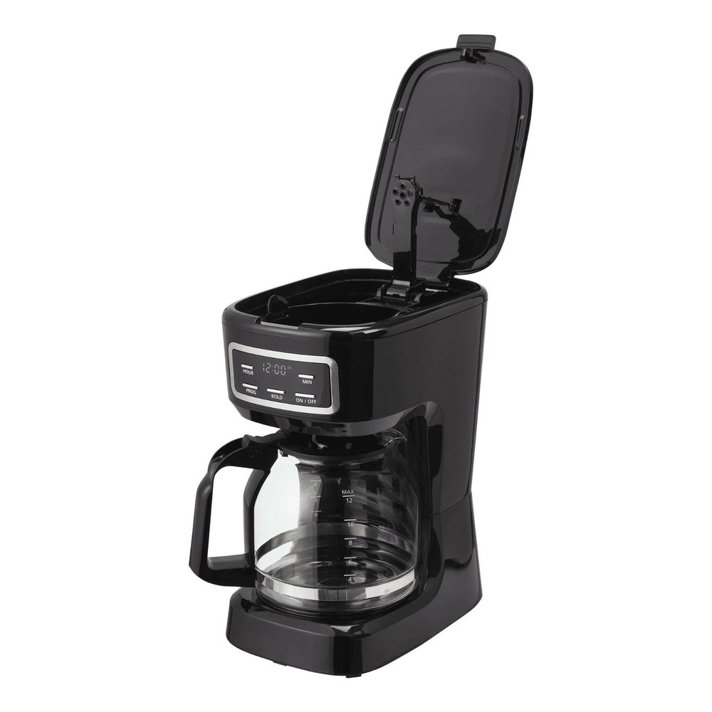 Mainstays Black 12-Cup Programmable Coffee Maker with Auto Shut-Off Feature