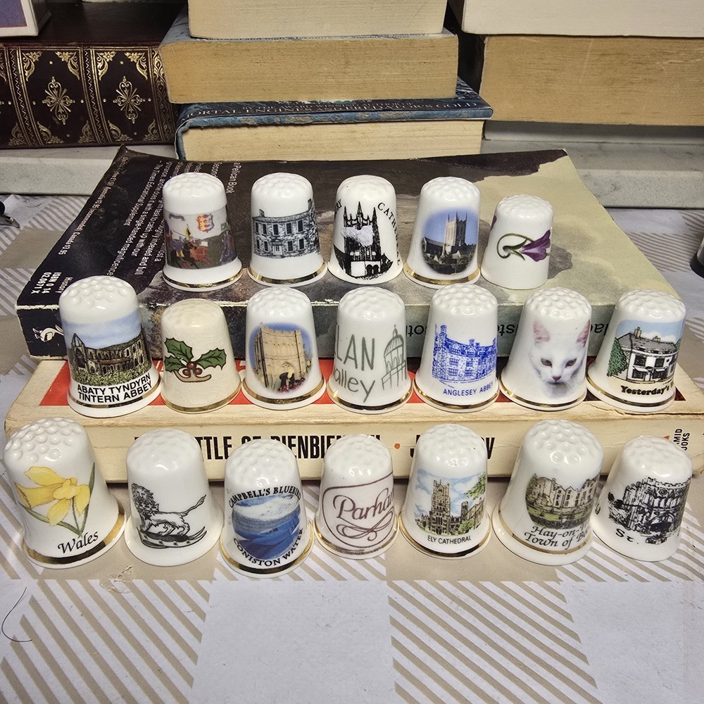 19 Assorted Vintage Thimbles Novelty