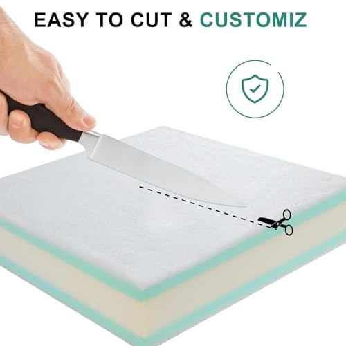 FOUXTEL Extra Thickness 5 Layer Couch Cushion Replacement, 24"x24"x6" Sofa Cushi