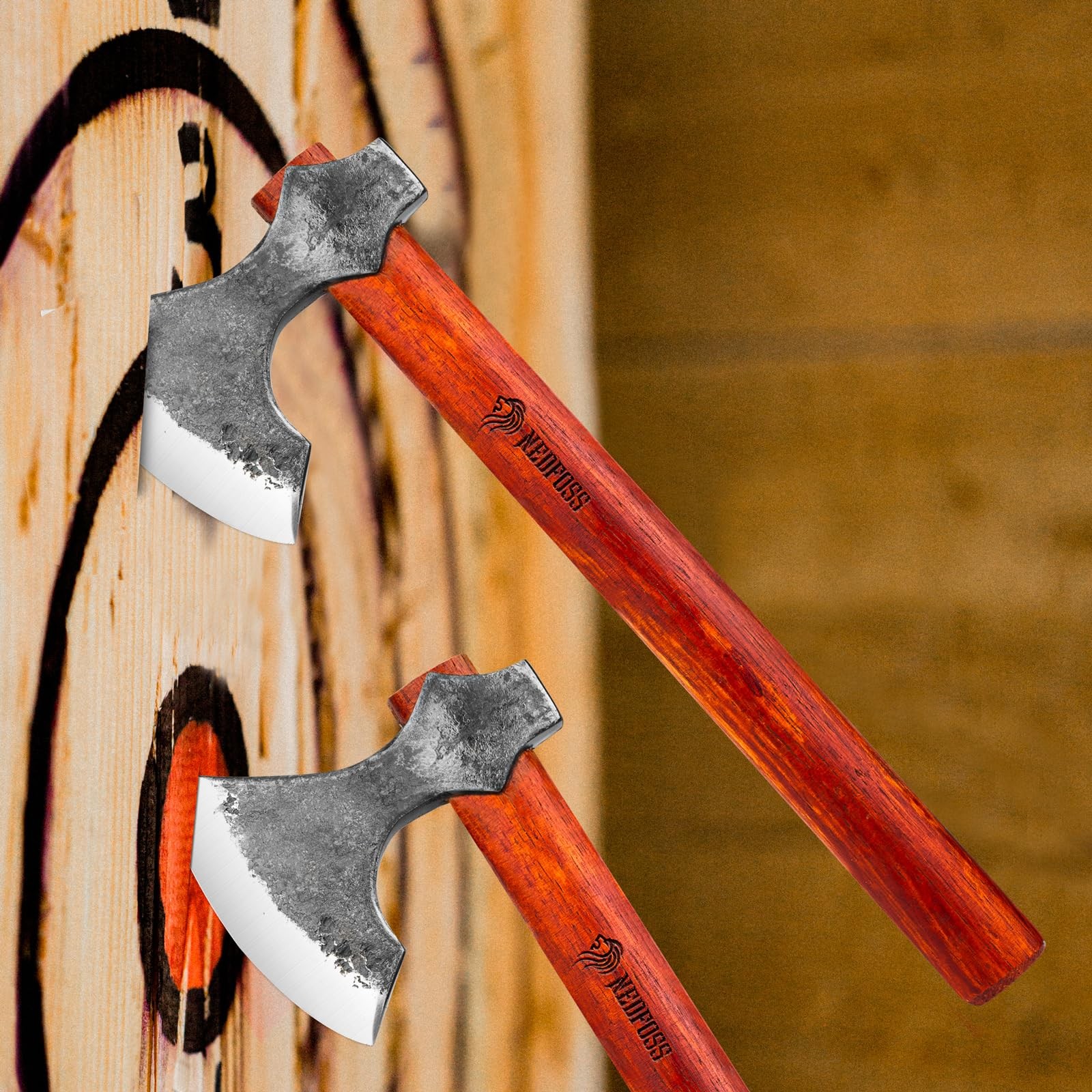 NedFoss 16" Champion Throwing Axe Set 2 Pack Throwing Axes and Tomahawks with...