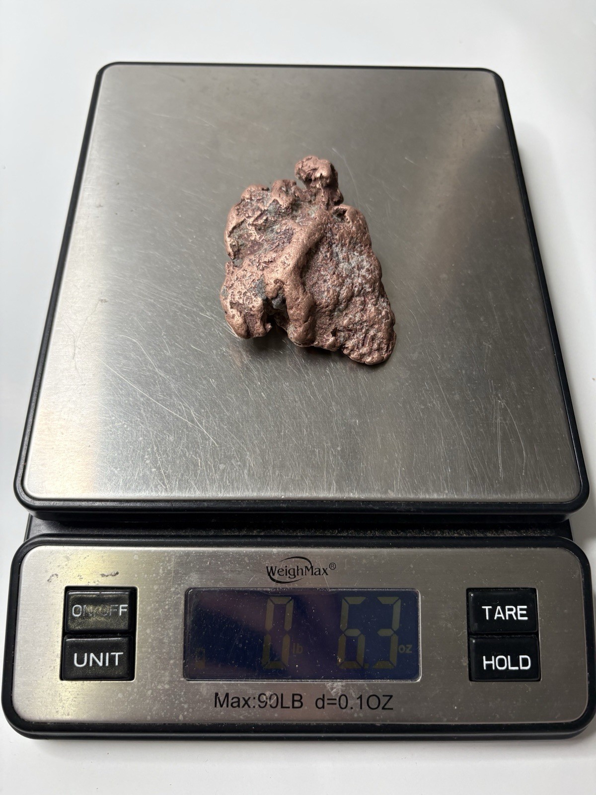 Pure Native Michigan Solid Copper Nugget Specimen Keweenaw Peninsula Mineral