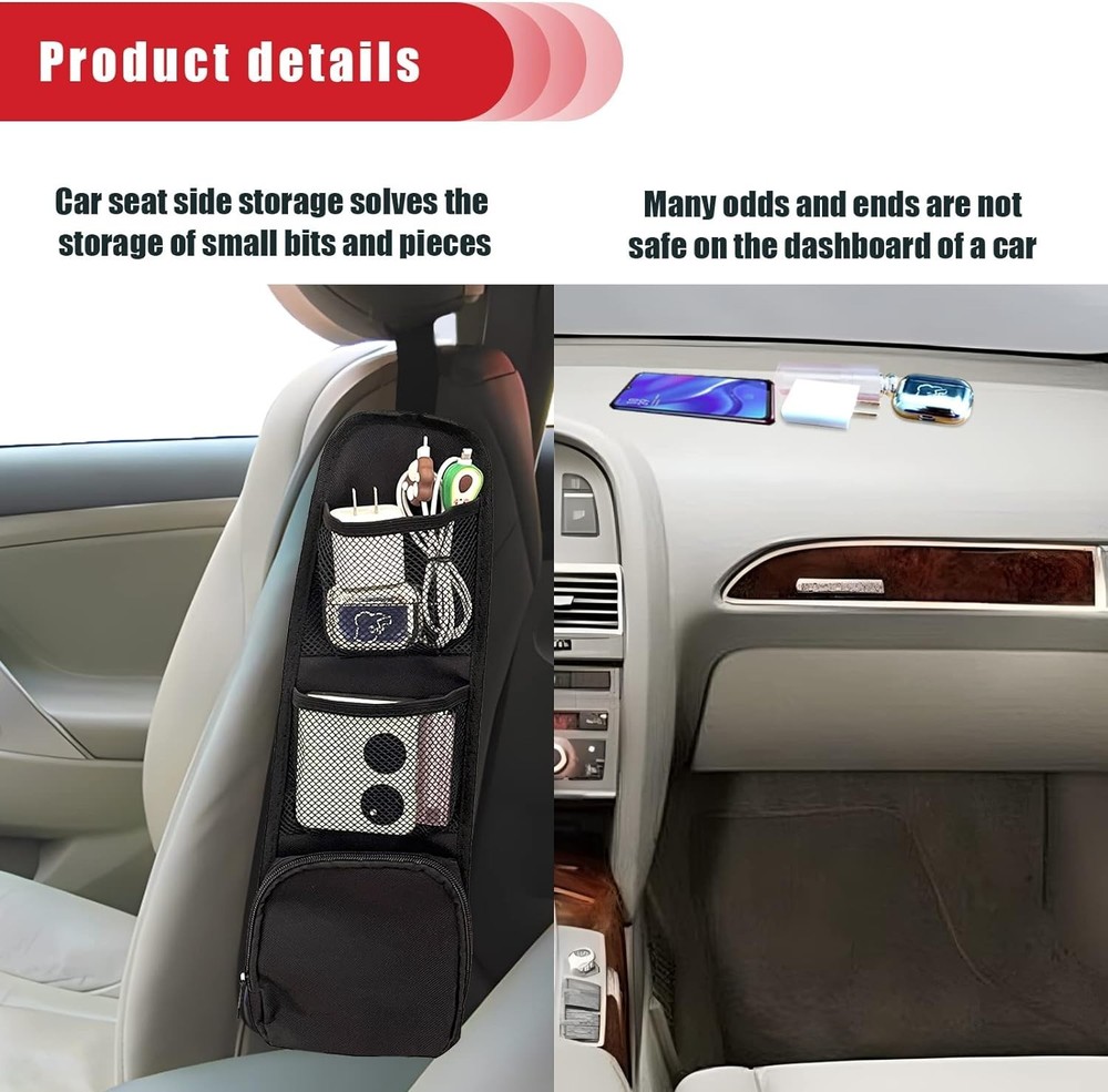 Compact Multi-Pocket Car Seat Bag - Organize Your Essentials Effortlessly