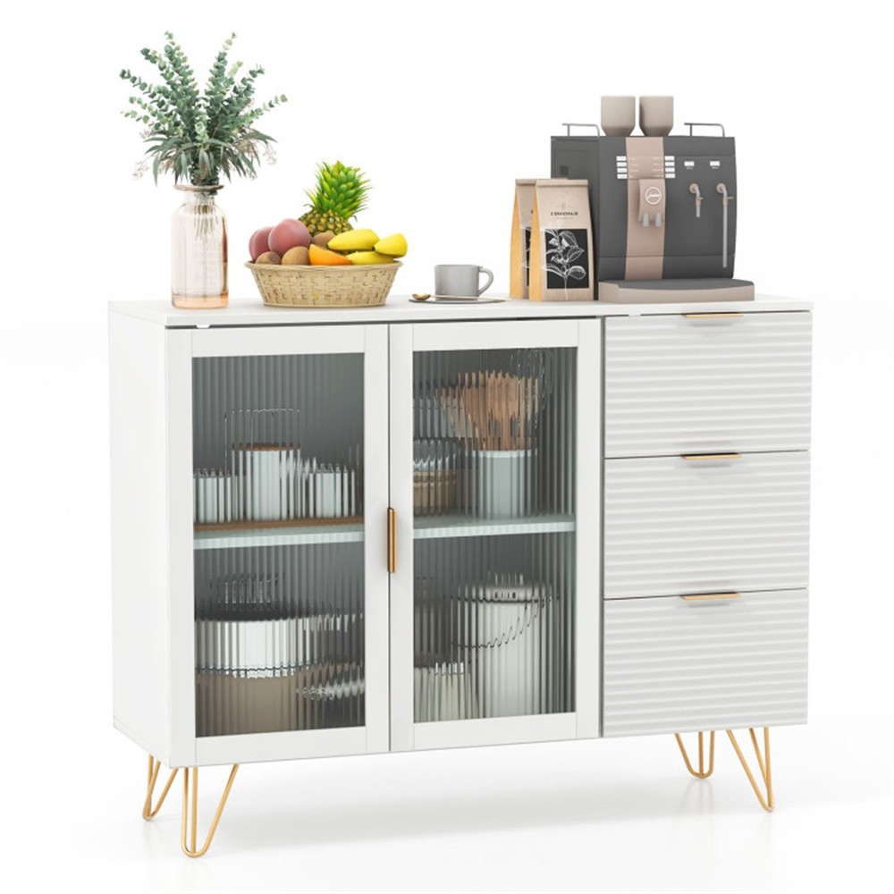 Versatile Sideboard Storage Cabinet Cupboard Bar Cabinet Buffet with 3 Drawer