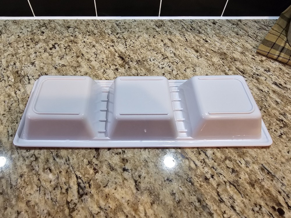 Coca Cola 3 Square Section Melamine Serving Tray - Can tops Red & White