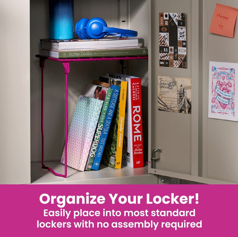 Lockermate Stac-a-shelf Locker Organizer Shelf, Stackable, Extra Tall,