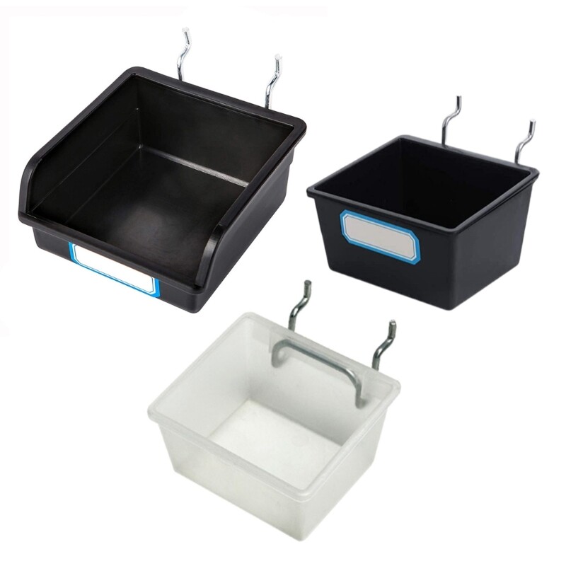 Efficient Garage Workshop Storage Solution Pegboard Basket with Hook and Labels