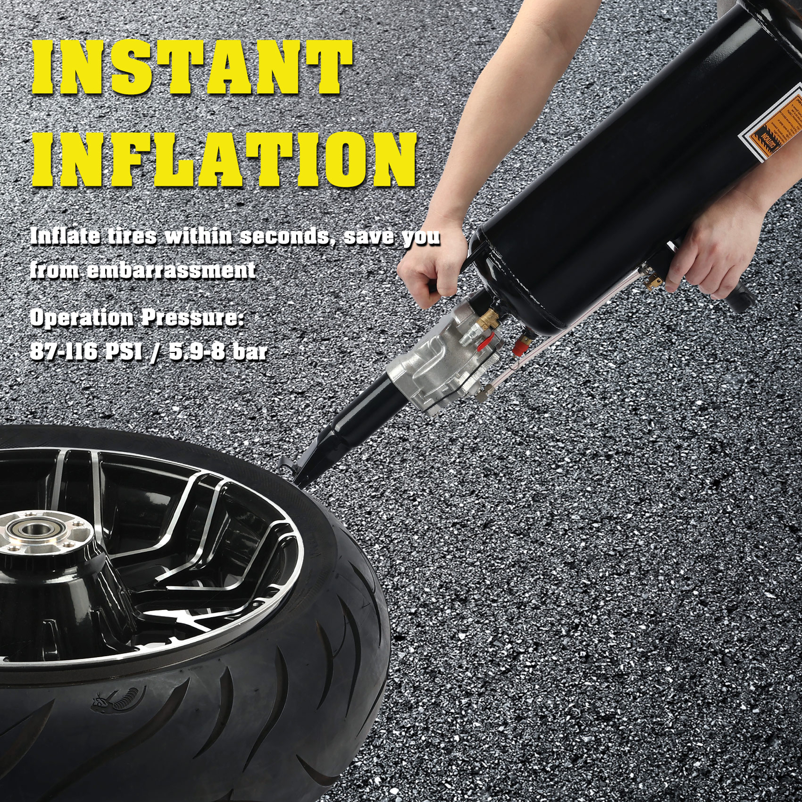 8L 2.1Gal Handheld Tire Bead Seater Air Blaster Tool Trigger Seating Inflator