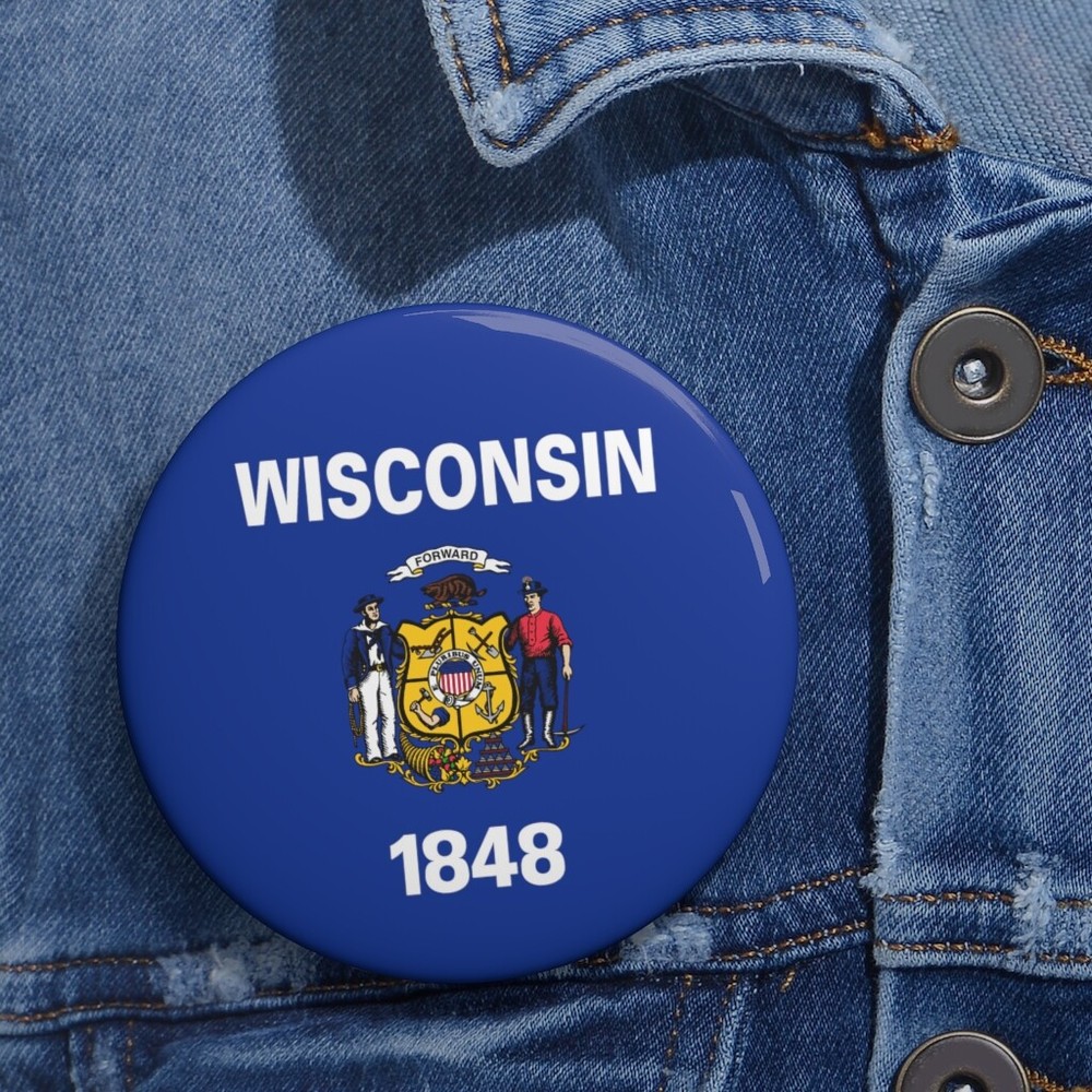 Official State of Wisconsin Flag Button