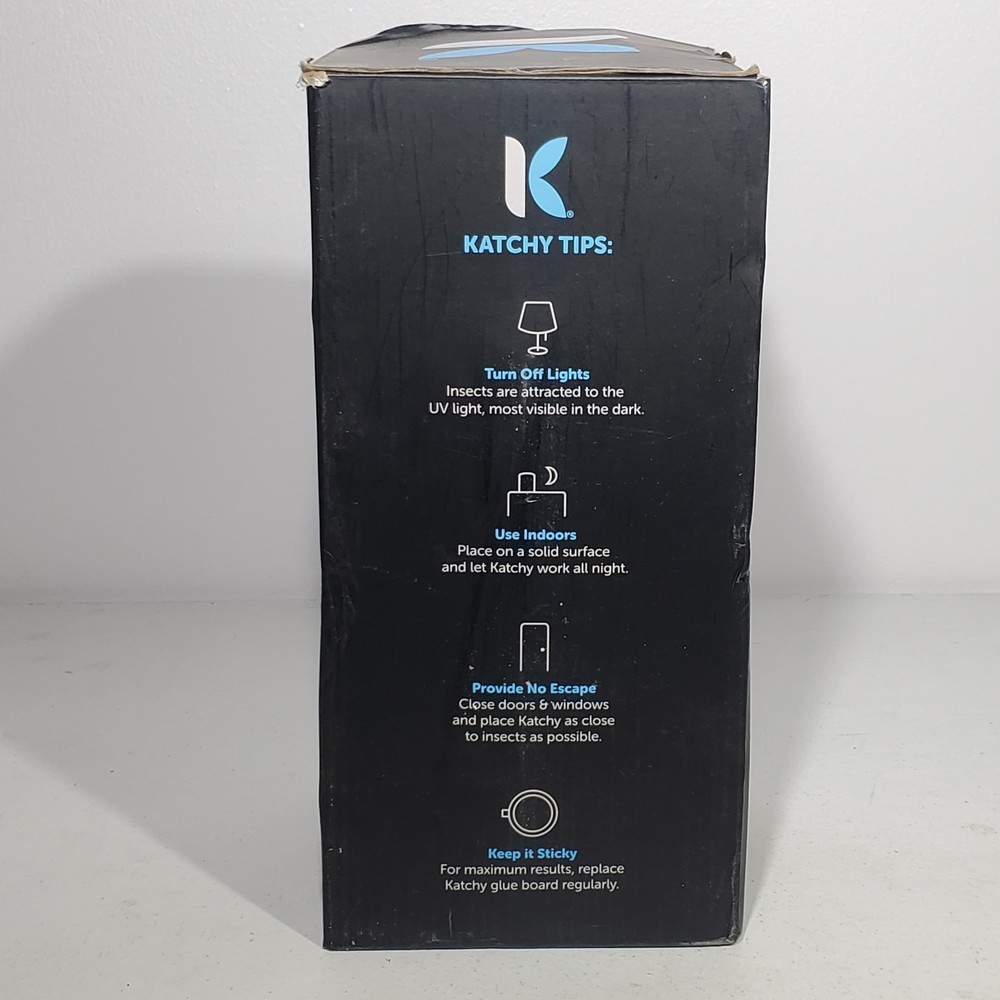 Katchy Automatic Indoor Insect Trap - Black UV Light Table Top Bug Catcher