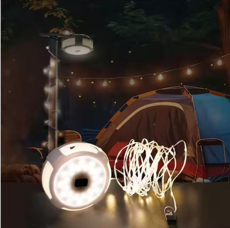 250-Lumens 2-in 1 Multi-functional Rechargeable Utility light with String Light
