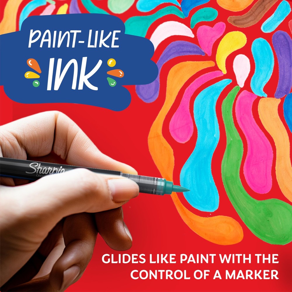 Sharpie Creative Markers, Water-Based Acrylic, Brush Tip, Office Product