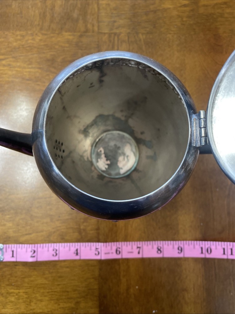 VTG Silver On Copper Tea Pot
