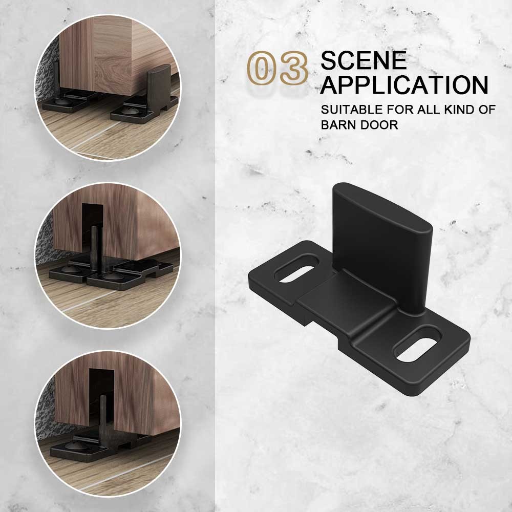 1Pair Adjustable Dual-Side Floor Guide for Sliding Barn Door Hardware Kit Smooth