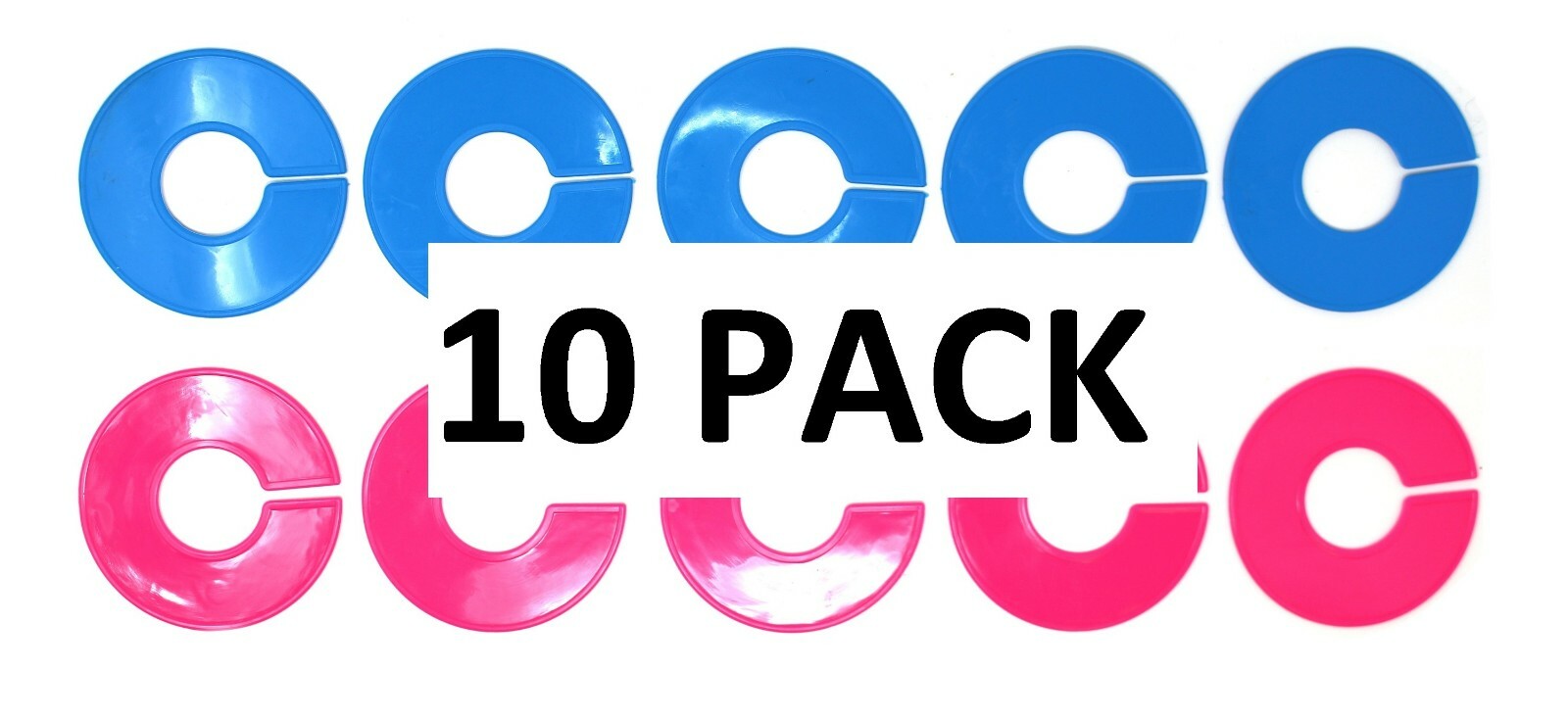 Pink and Blue Round Plastic Blank Rack Size Dividers - Multi-Pack