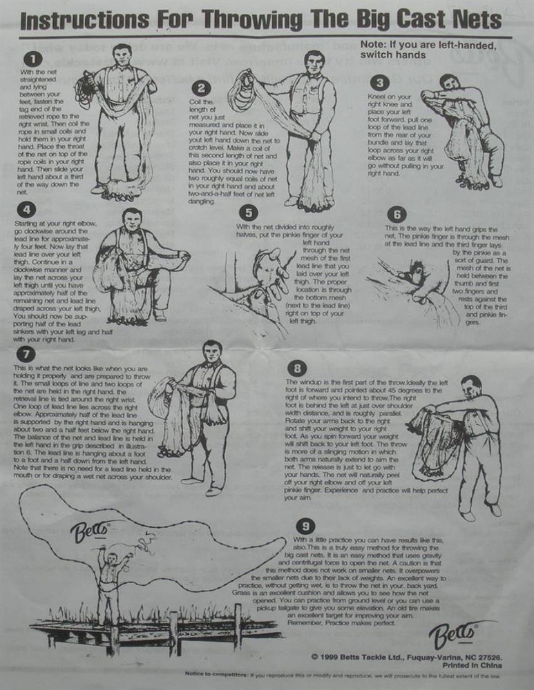 Betts CH4-I Chartreuse Buddy Cast Net 4 Ft Radius 3/8" Mesh