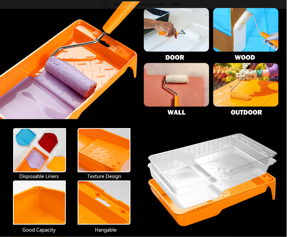 Paint Roller Kit 22 Piece, 4" 2" Paint Rollers,Foam Paint Roller,Microfiber Roll