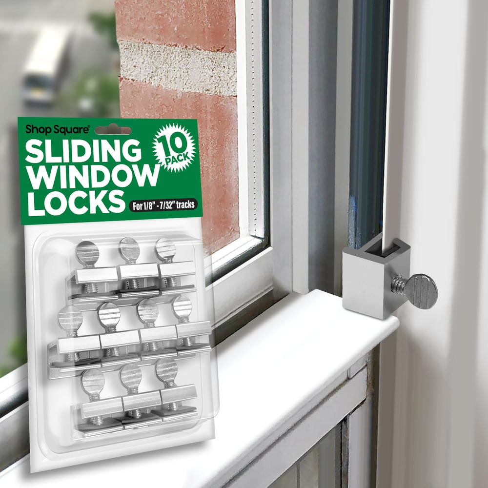 Window Locks, 10 Pack Window Locks for Vertical and Horizontal Windows, Sliding