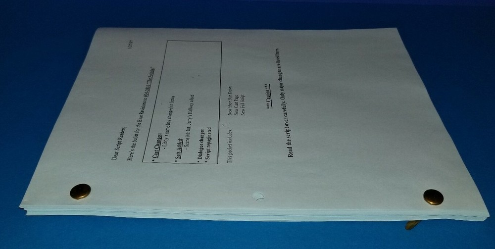 Jerry Seinfeld owned Original SCRIPT for The Pothole CALL SHEET Personal Owned