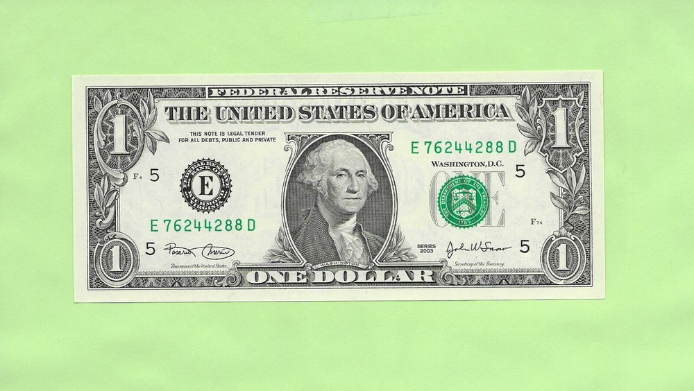 2003 ..UNCIRC $1  E 7624 4288 D .... 2003  $1  E-D     NICE NOTE    FRN