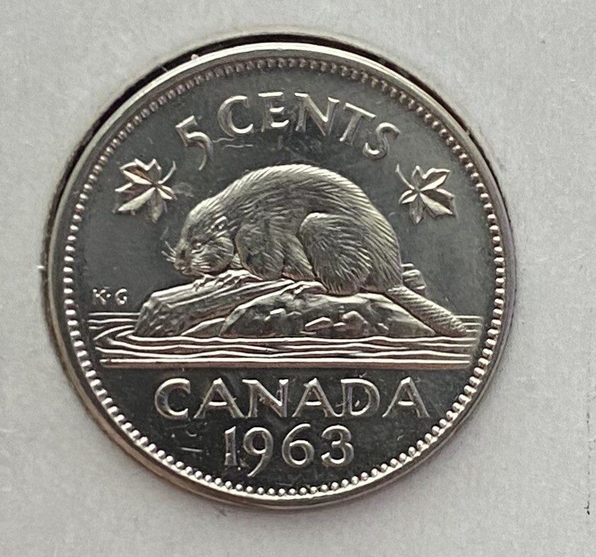 1963 Canada Five Cents Uncirculated Prooflike