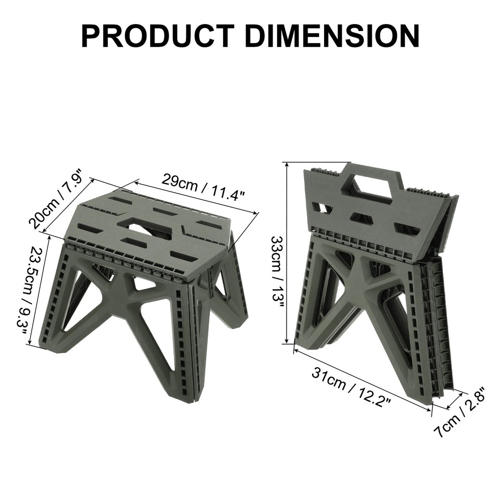 9" Folding Step Stool for Adults 275 lbs Capacity Grey