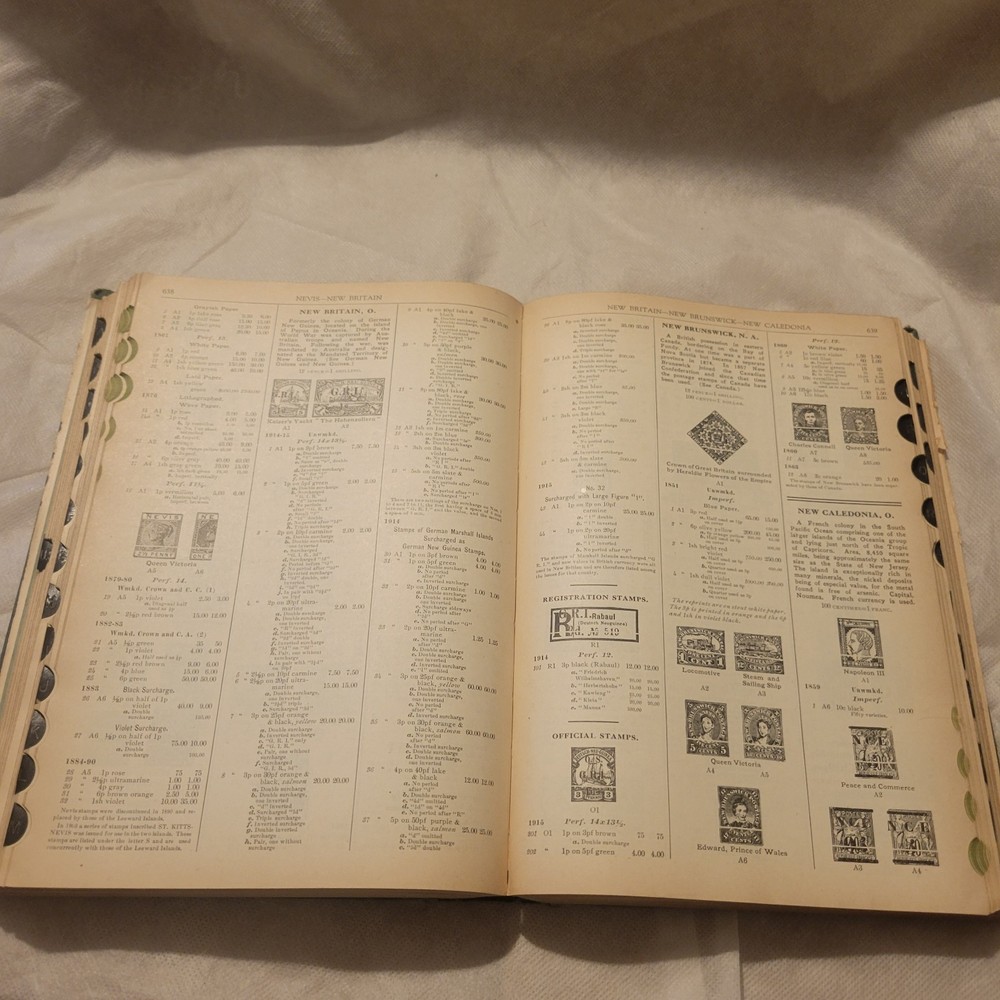 1934 Scott’s Standard Postage Stamp Catalog Hardcover Antique book tab index
