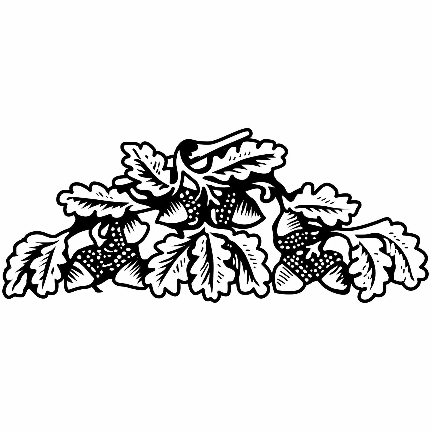 Acorns with Leaves Art Rubber Stamp