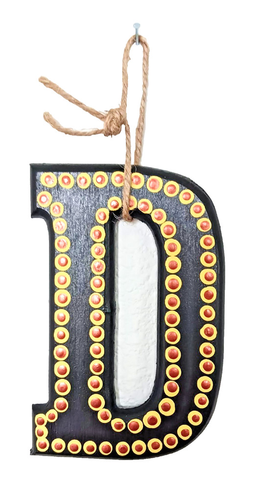 Dot Painted Wood Letter-E
