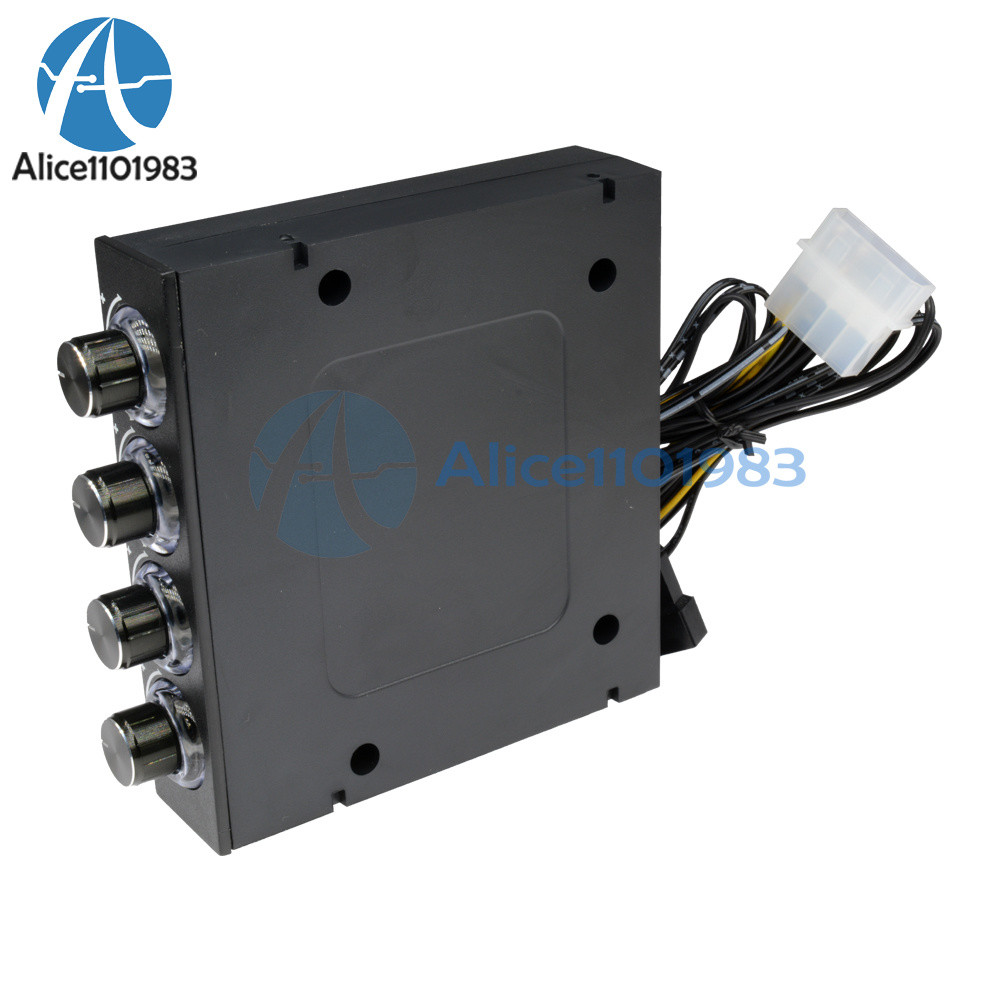 3.5" PC HDD CPU 4 Channel Fan Speed Controller Control Led Cooling Front Panel