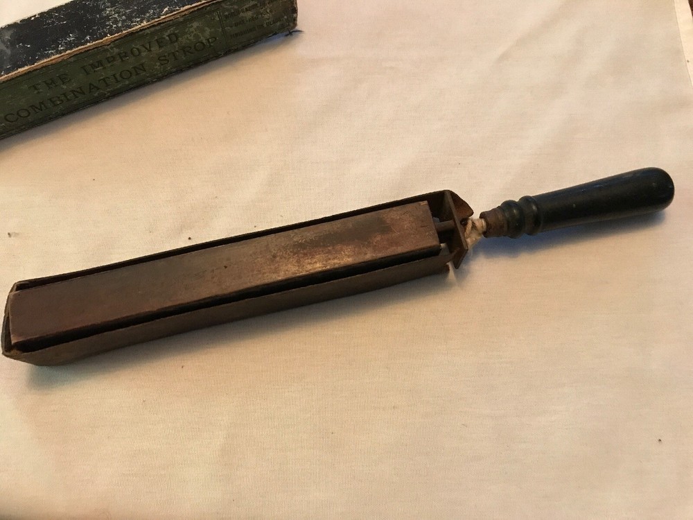 Vintage Improved Combination Razor Strop In Original Box