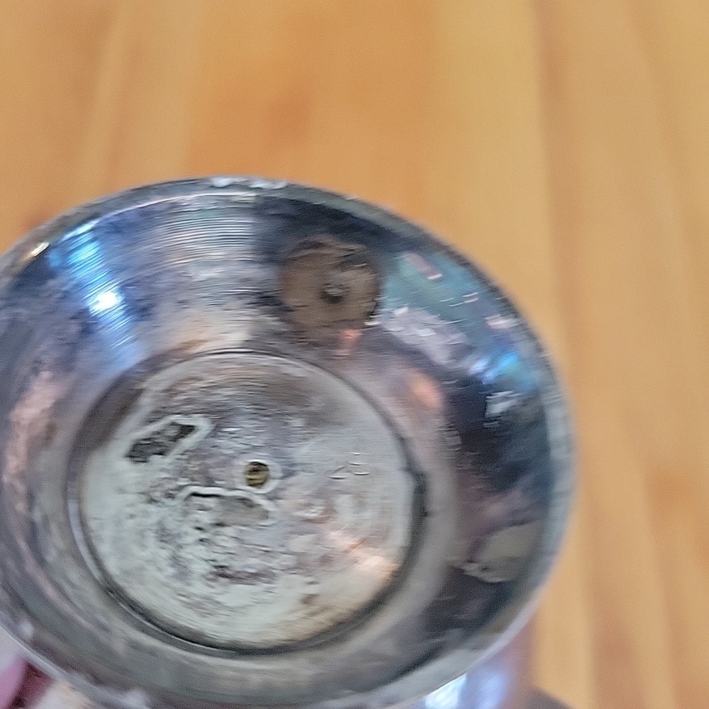 Silver Hinged Sponge Ball 3.5" X 4” Vintage Marked 128